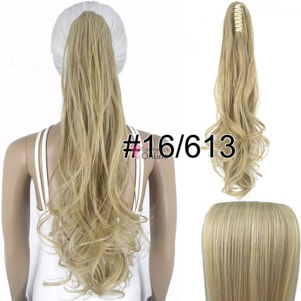 Extensie de par coada ondulata cu cleste 60 cm Cod CP88816613 Blond Ash Mixt